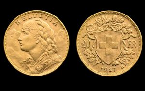 Zlatnik 20 švicarskih franaka Vreneli