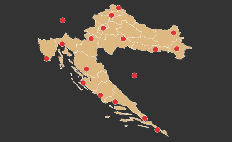 Gdje kupiti i preuzeti investicijsko zlato i srebro u Hrvatskoj Interaktivna karta