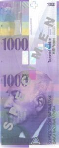 Stara novčanica 1000 CHF švicarskih franaka200 CHF švicarskih franaka