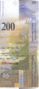 Stara novčanica 200 CHF švicarskih franaka