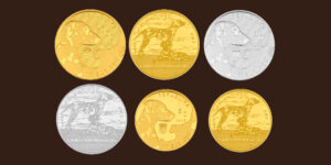 Hrvatske kovanice "Dalmatinski pas", zlatnik 1000 kuna, zlatnik 50 kuna, srebrnjak 10 kuna