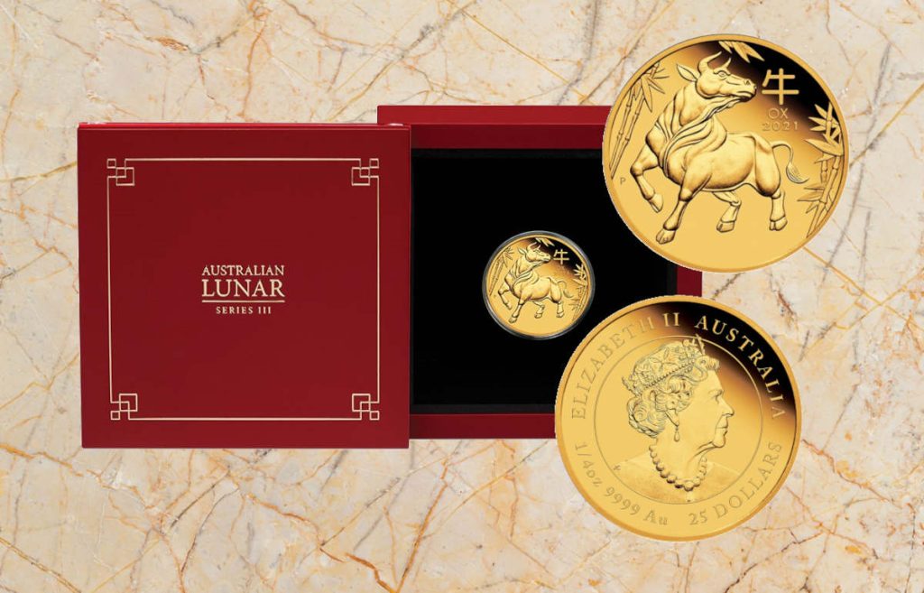 Zlatnik Kineski Lunarni Kalendar Bik 2021 suvremena numizmatika