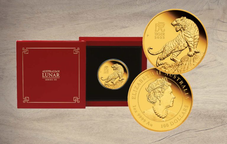 Zlatnik 2022 Lunarna godina Kineska Tigar, 1 unca