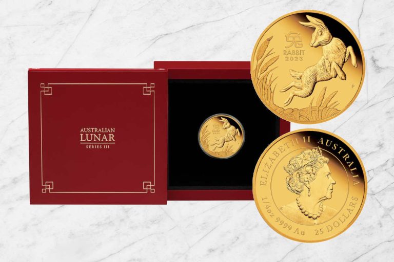 Zlatnik Lunarna godina Zec 2023 1/4 unce numizmatika