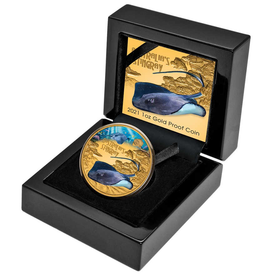 Zlatnik Opasne životinje Otrovna raža 1 unca u ukrasnoj poklon kutiji