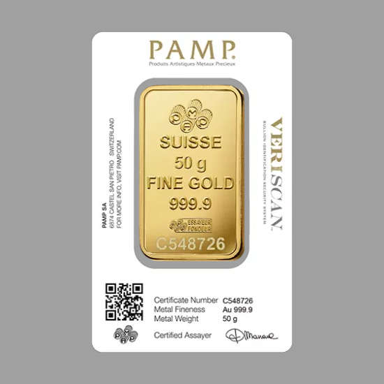 Zlatna poluga 50 grama PAMP Veriscan