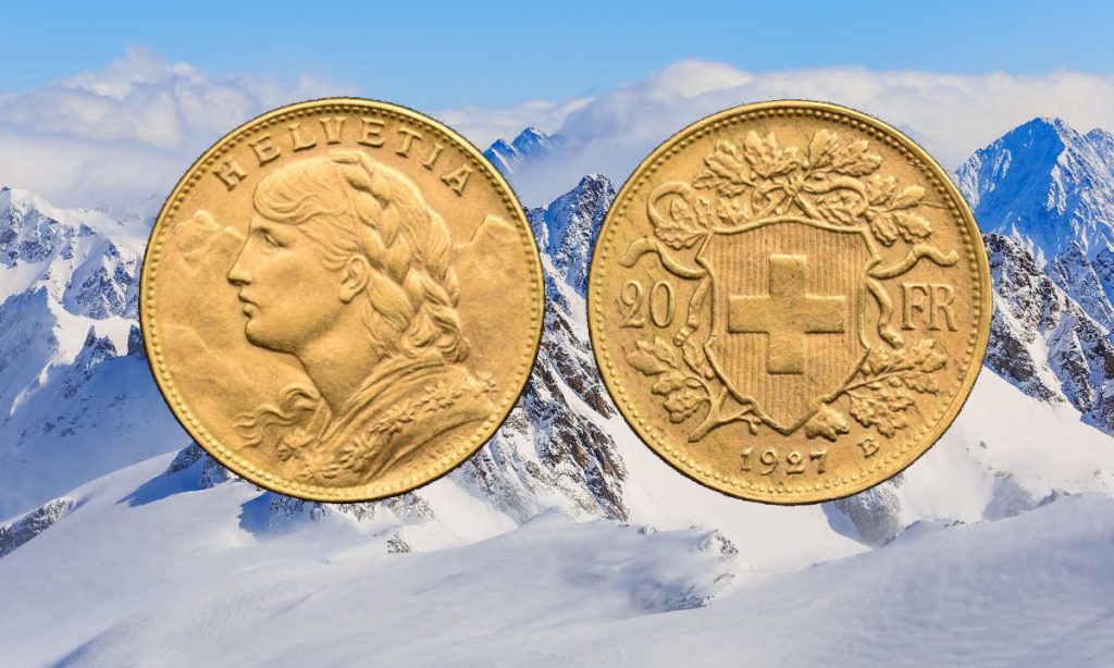 Zlatnik 20 franaka Vreneli, Švicarska