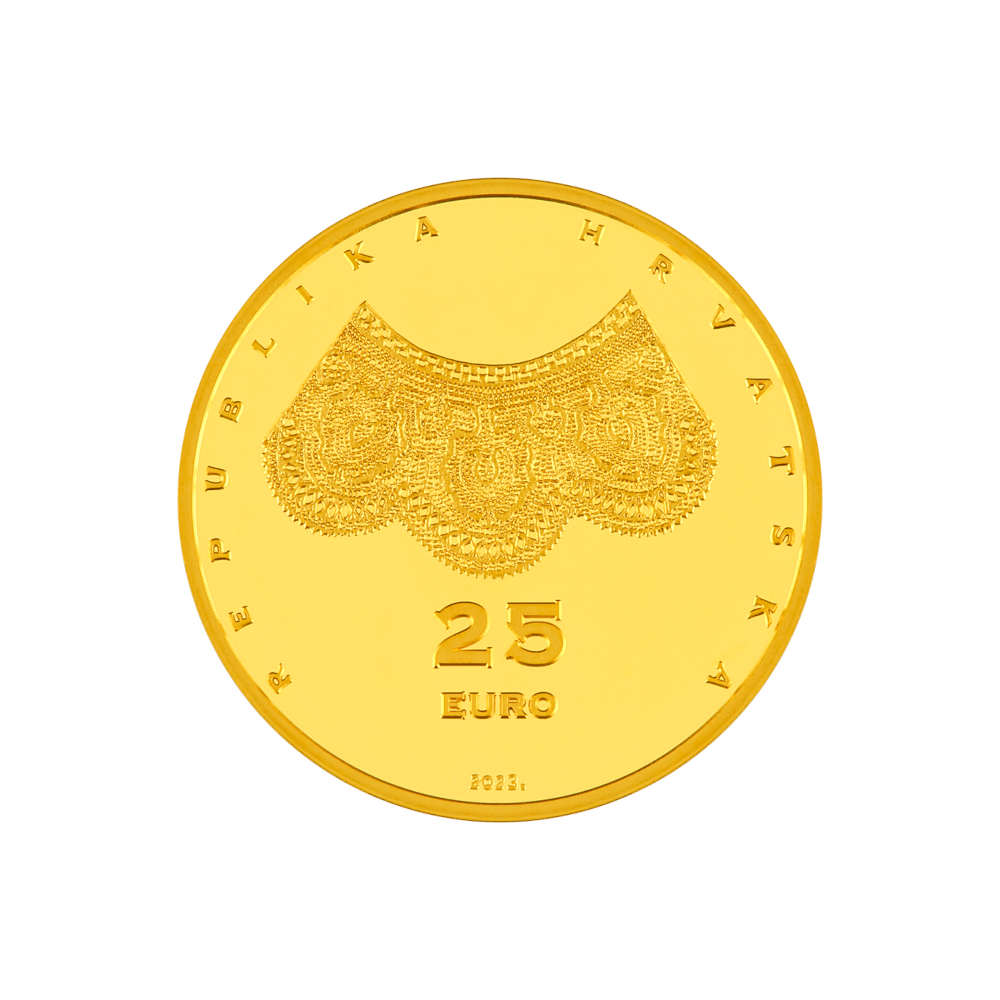 Zlatnik Čipkarstvo, 25 eura, 1/4 unca, 7,77 grama, Hrvatska