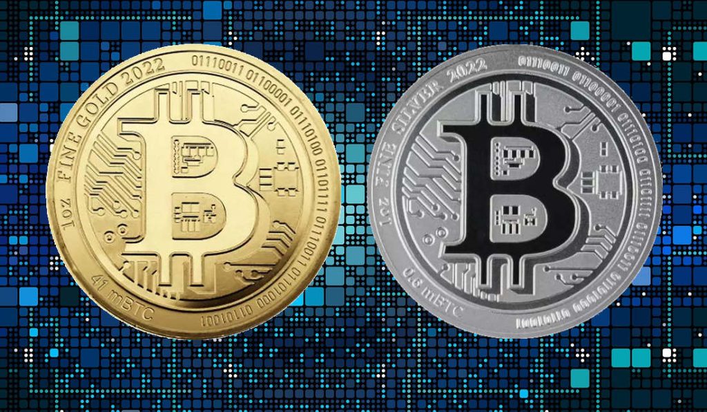 Zlatnik i srebrnjak Bitcoin, 1 unca, 31,103 grama, 2022