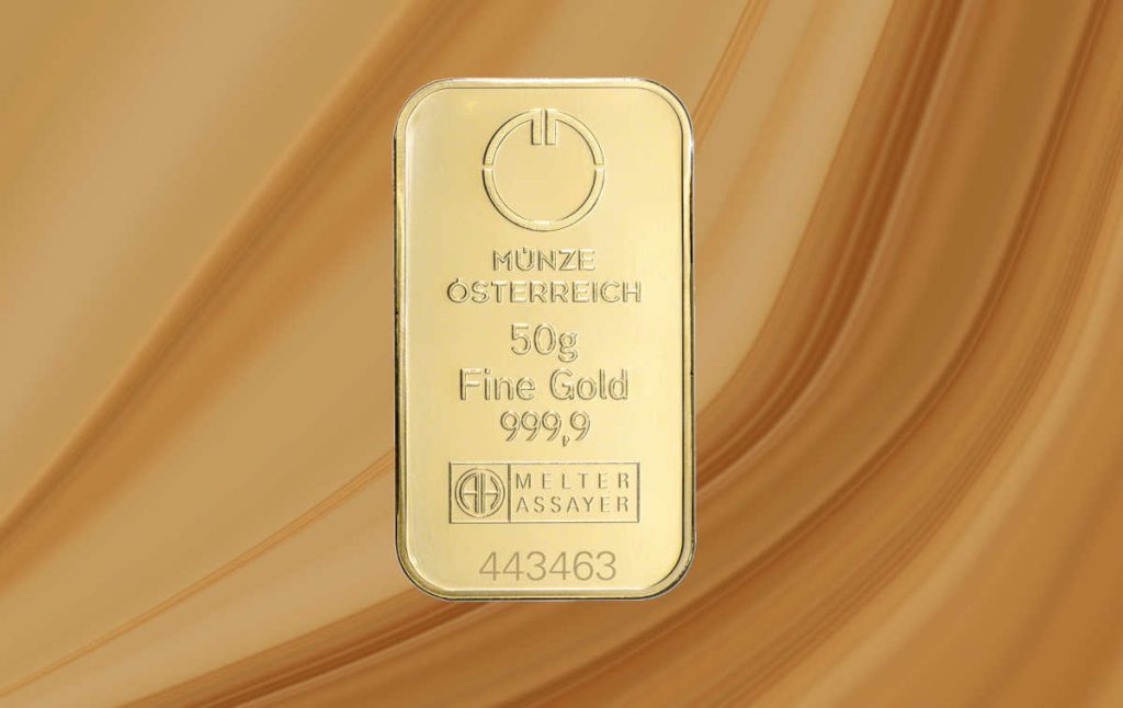 Zlatna poluga 50 grama Munze Osterreich