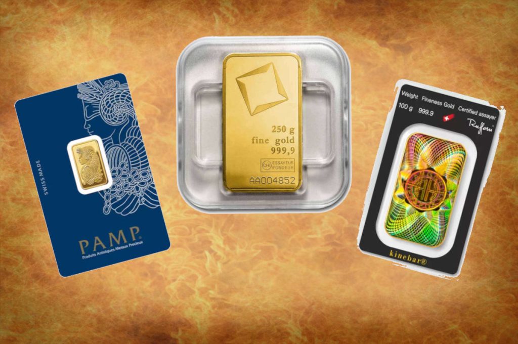 Zlatne poluge 5g PAMP, 100g Kinebar, 250g Valcambi kovana u akciji