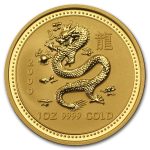 Zlatnik 100 AUD Kineska lunarna godina - Zmaj, 2000, Australija, 1oz