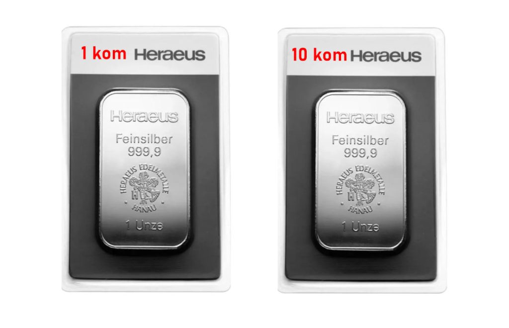 Srebrna poluga 1 oz Heraeus