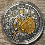 Pozlaćena srebrna medalja Leonidas, 1 unca, privatno izdanje