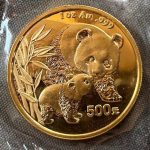 Zlatnik 1 unca Kineski panda iz 2004